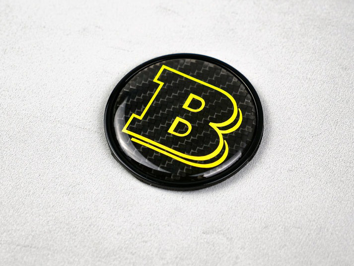 Carbon Brabus Badge Yellow Metal Logo Emblem 55mm for Hood Trunk Mercedes-Benz G-Wagon G-Class W463